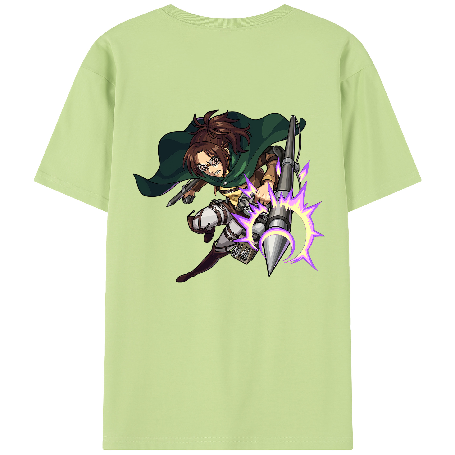 （画像用） 進撃の巨人 ハンジ·ゾエ Attack on Titan Hanji Zoe 綿100％半袖Tシャツ（背面プリント）
